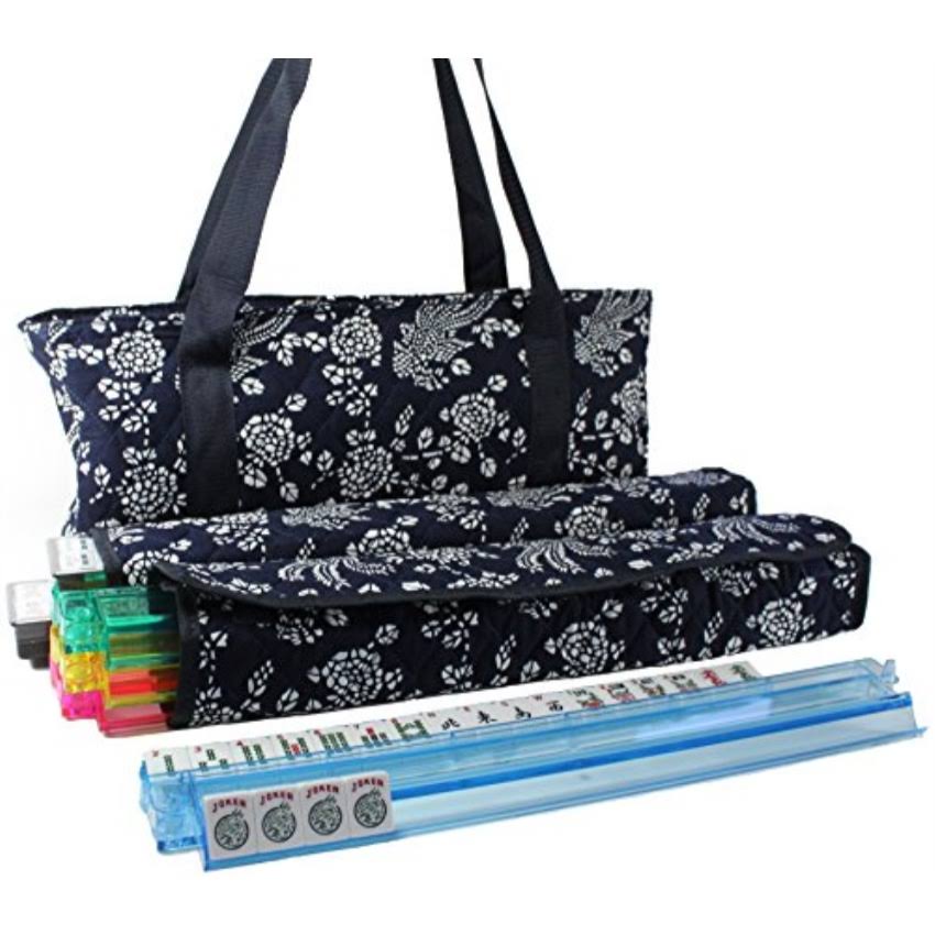 166 Tiles American Mahjong Set Blue Phoenix Soft Bag 4 Color Pushers/Racks Easy