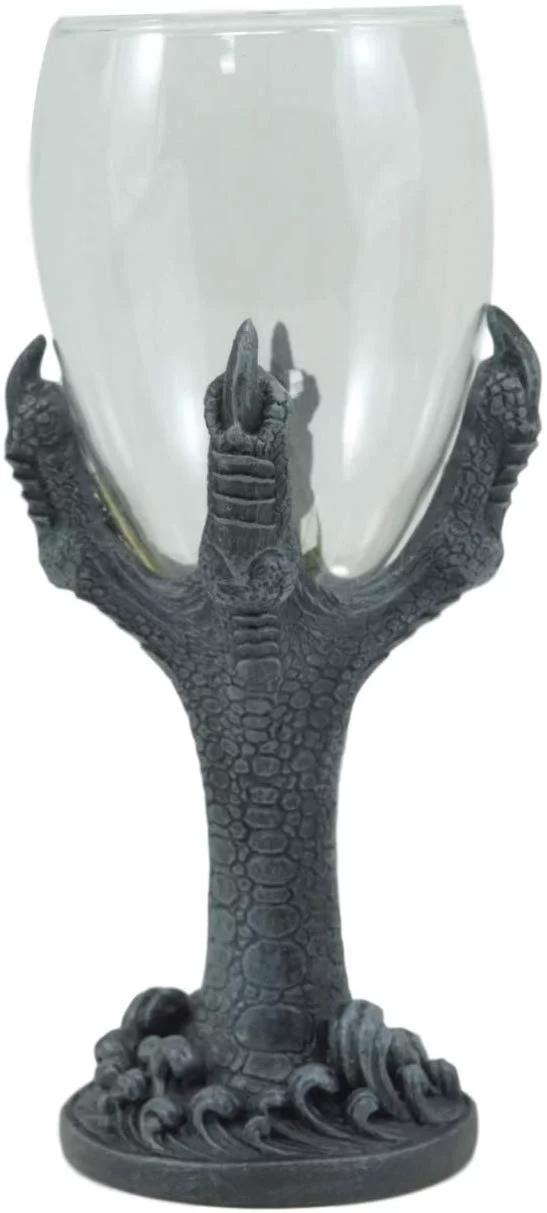 Ebros Gothic Dragon Claws 8oz Wine Glass Goblet Chalice Cup