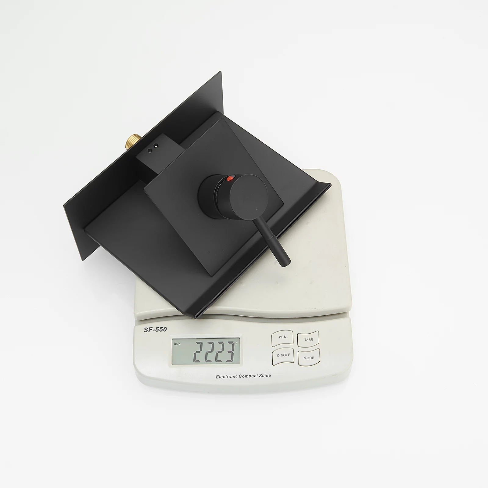 Single Handle Wall Mount Spout Waterfall Bathroom Faucet in Matte Black