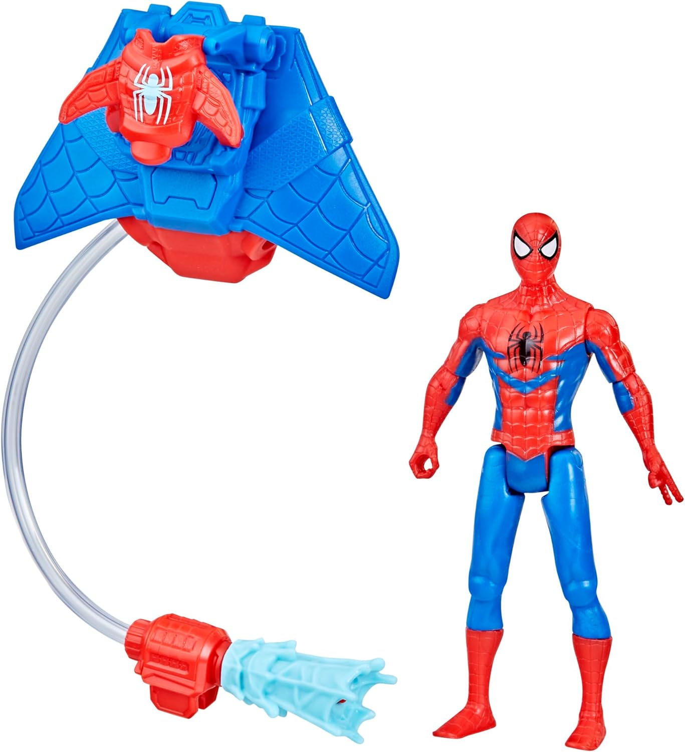 Marvel Spider-Man Aqua Web Warriors 4-Inch Spider-Man Action Figure with Refillable Water Gear Accessory, Action Figures for Boys and Girls 4 and Up