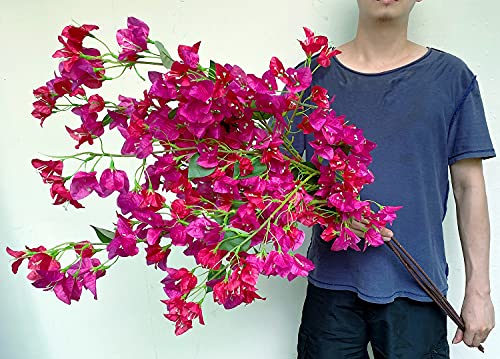 Artificial Flowers Silk Bougainvillea Branches Faux Artificial Bougainvillea Floral Stems Long Plant Branches 45