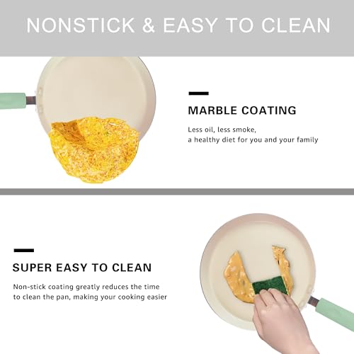 Crepe Pan, Dosa Pan, 8.7 inch Nonstick Crepe Pan, Dosa Tawa Tortilla Pan, Induction Compatible (Light Pink)