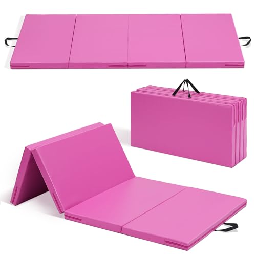 ZENOVA Gymnastics Mat 6'x3'x2''/4'x8'x2'' Exercise Mat Gym Mat for Home Aerobics Workout Foldable Tumbling Mat Children Gifts