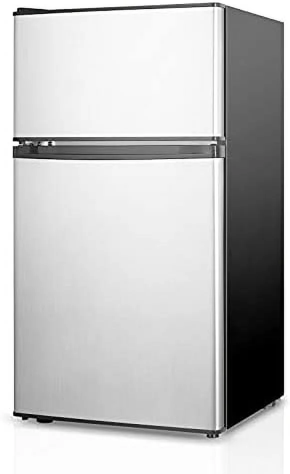 HBBOOMLIFE 3.2 Cu.ft Mini Fridge with Freezer  2 Door Compact Refrigerator with Low Noise  For Bedroom  Living Room  Dorm  Kitchen  Office (Black)