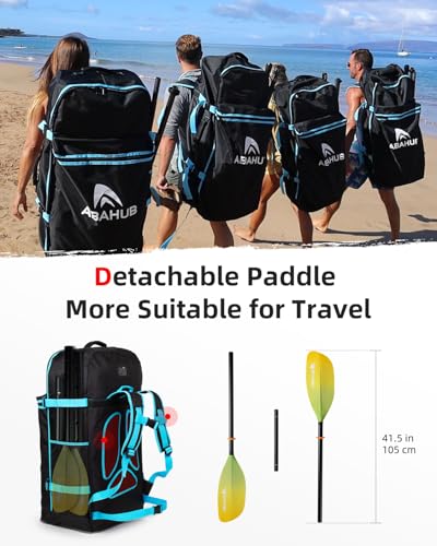 Abahub Adjustable Kayak Paddle 210-230 cm/ 230-250 cm Floating Kayaking Oars Boating Oars Canoeing Oars Black