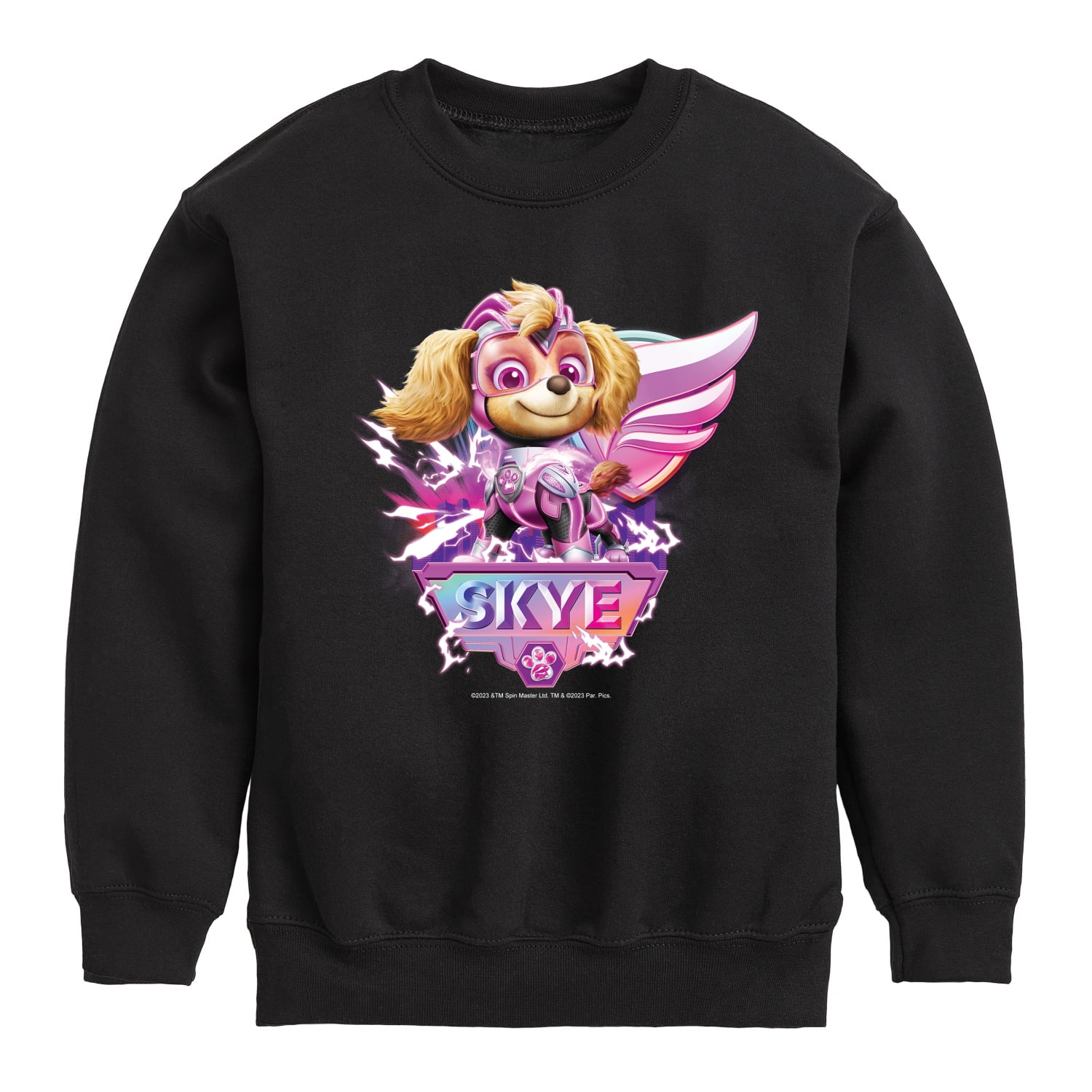 Paw Patrol The Movie - Skye Lightning - Toddler & Youth Crewneck Fleece Sweatshirt