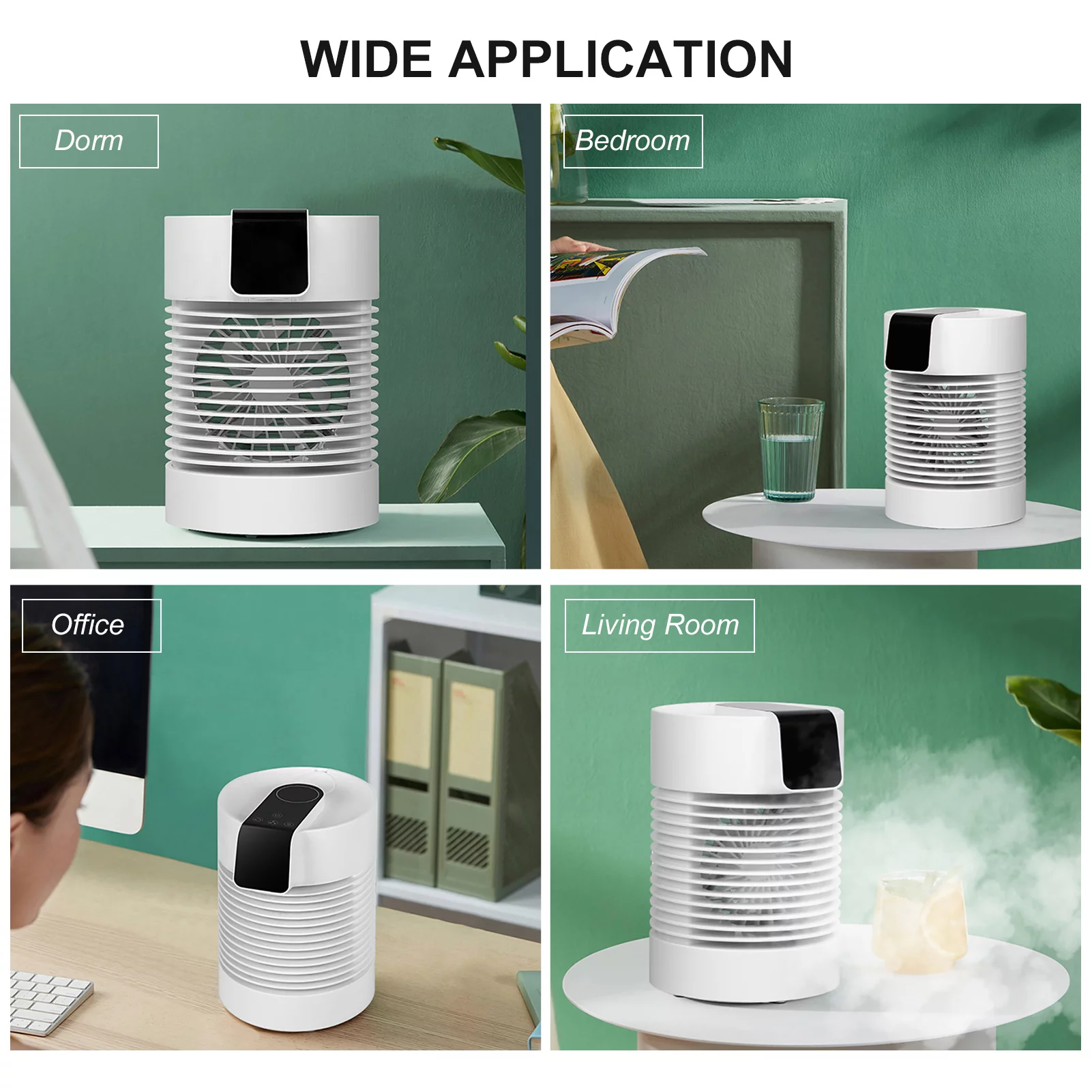 Anself Personal Air Cooler with Touch Control 360-degree Rotatable Personal Desk Mini Air Conditioner Humidifier Desktop Air Cooler