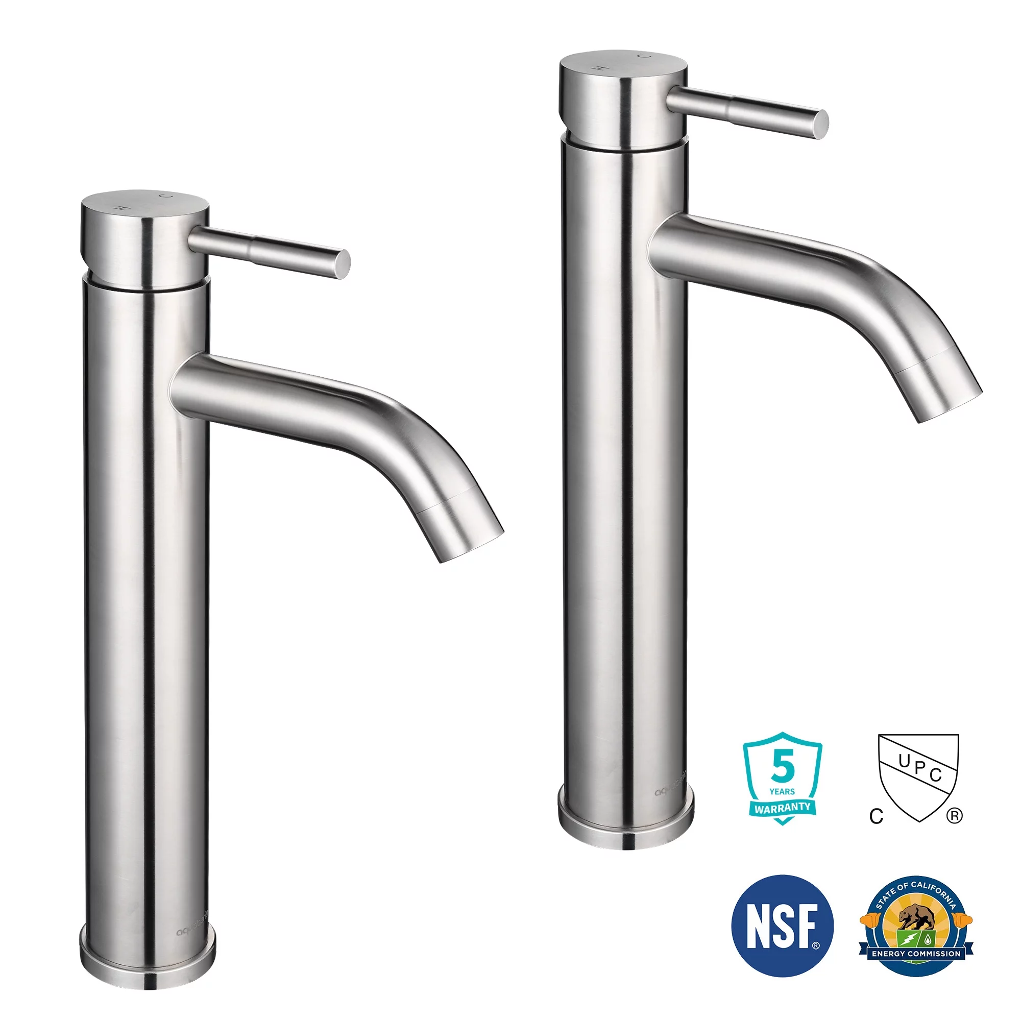 Aquaterior Single Handle Tall Vessel  Faucet Bathroom Vanity Tap 2 Packs