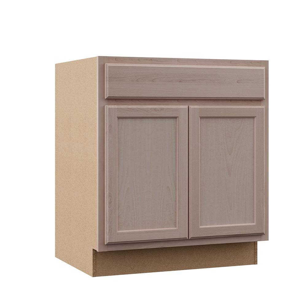 Hampton Bay Hampton Assembled 30x34.5x24 in. Sink Base Cabinet in Unfinished Beech