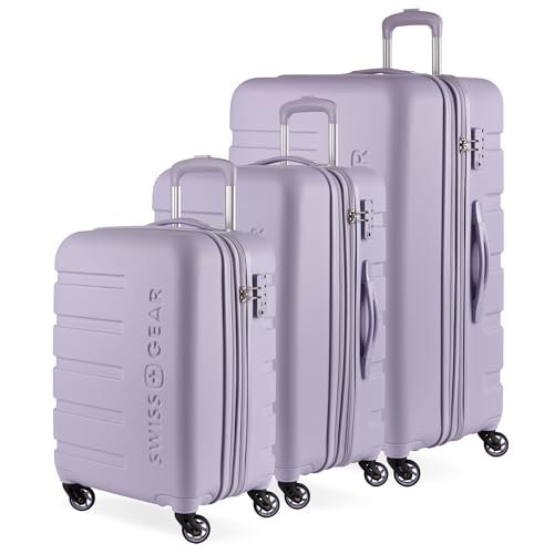 SwissGear 7366 Hardside Expandable Luggage with Spinner Wheels, White, Carry-On 19-Inch