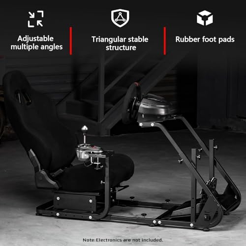 Dardoo G29 Racing Simulator Cockpit with Seat Fit for Logitech/Thrustmaster/Fanatec G25 G27 G923 T150,Steering Wheel Cockpit,Not Include Wheel, Pedal and Shifter