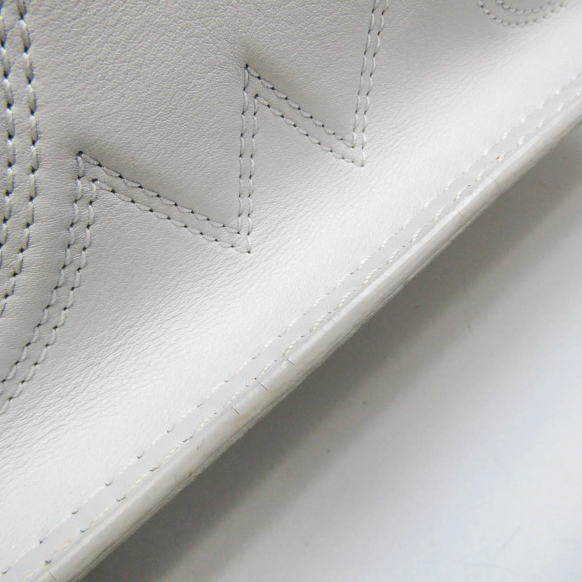 Pre-Owned Loewe Crown Logo Stitch Women's Leather Shoulder Bag,Tote Bag White (Good)