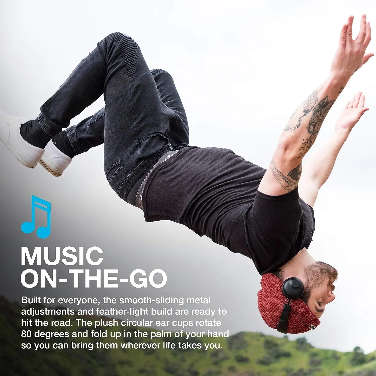 JLab Studio Bluetooth Wireless On-Ear Headphones | 30+ Hour Bluetooth 5 Playtime | EQ3 Sound | Ultra-Plush Faux Leather & Cloud Foam Cushions | Track and Volume Controls | Black