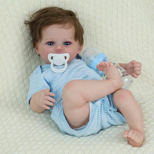 SCOM Reborn Baby Dolls Boy Meadow- 18 Inch Realistic Newborn Soft Weighted Cloth Body Adorable Poseable Real Life Doll with Accessories for 3+ Year Old Gifts, Pretend Play, Collection