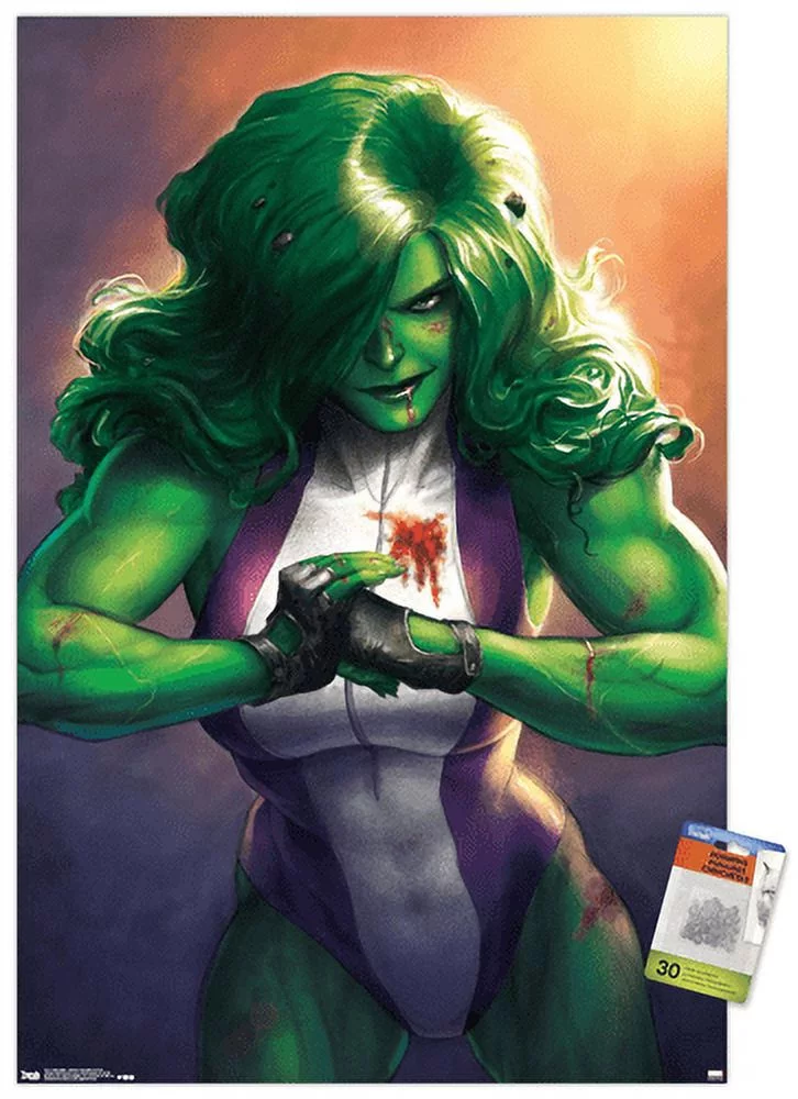 Marvel Comics - She-Hulk - Totally Awesome Hulk - Cover #4 Wall Poster with Push Pins, 22.375