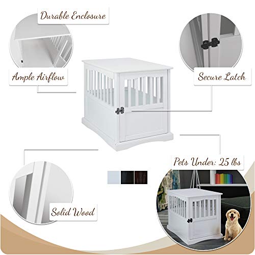 Casual Home Wooden Medium Pet Crate, End Table, Espresso