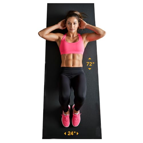 Rubber King Multi-Purpose Exercise Mat - 100% Recycled Thick Rubber Mat for Home Gym Flooring, Non-Slip, Low-Odor Durable Workout Mat for Indoor/Outdoor, Shoe-Friendly