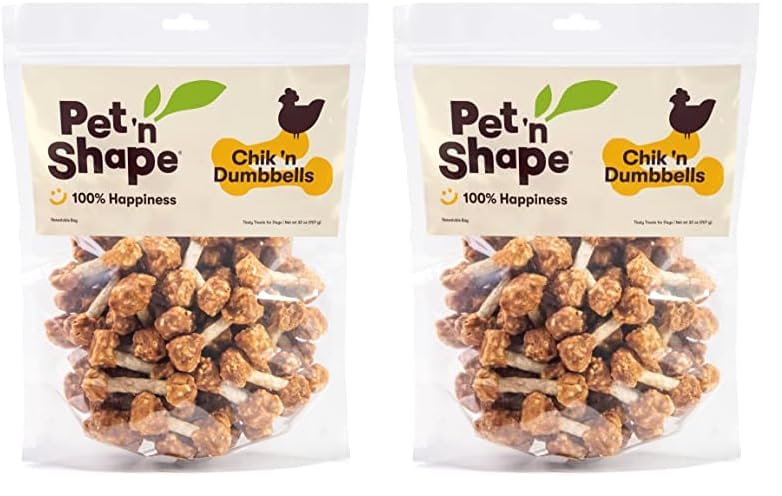 Pet 'n Shape Chik 'N Rice Dumbbells - All Natural Dog Treats, Chicken, 32 oz