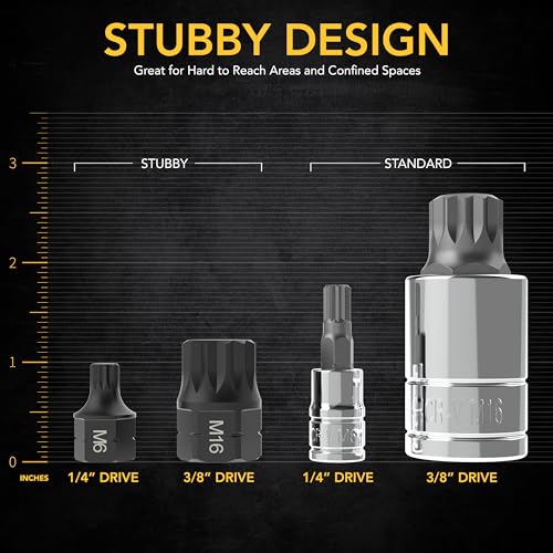 XZN Triple Square Spline Bit Socket Set And Triple Square Spline Bit Socket Set, Extra Long 4-Inch Variation