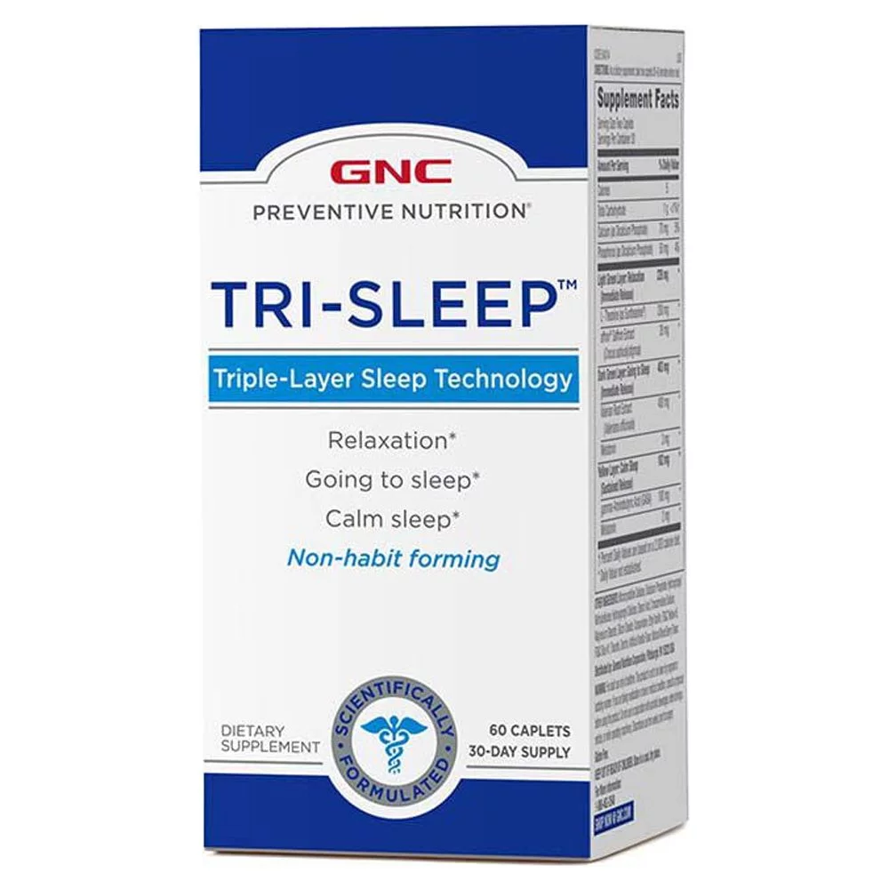GNC Preventive Nutrition Tri-Sleep - 60 Caplets (30 Servings)