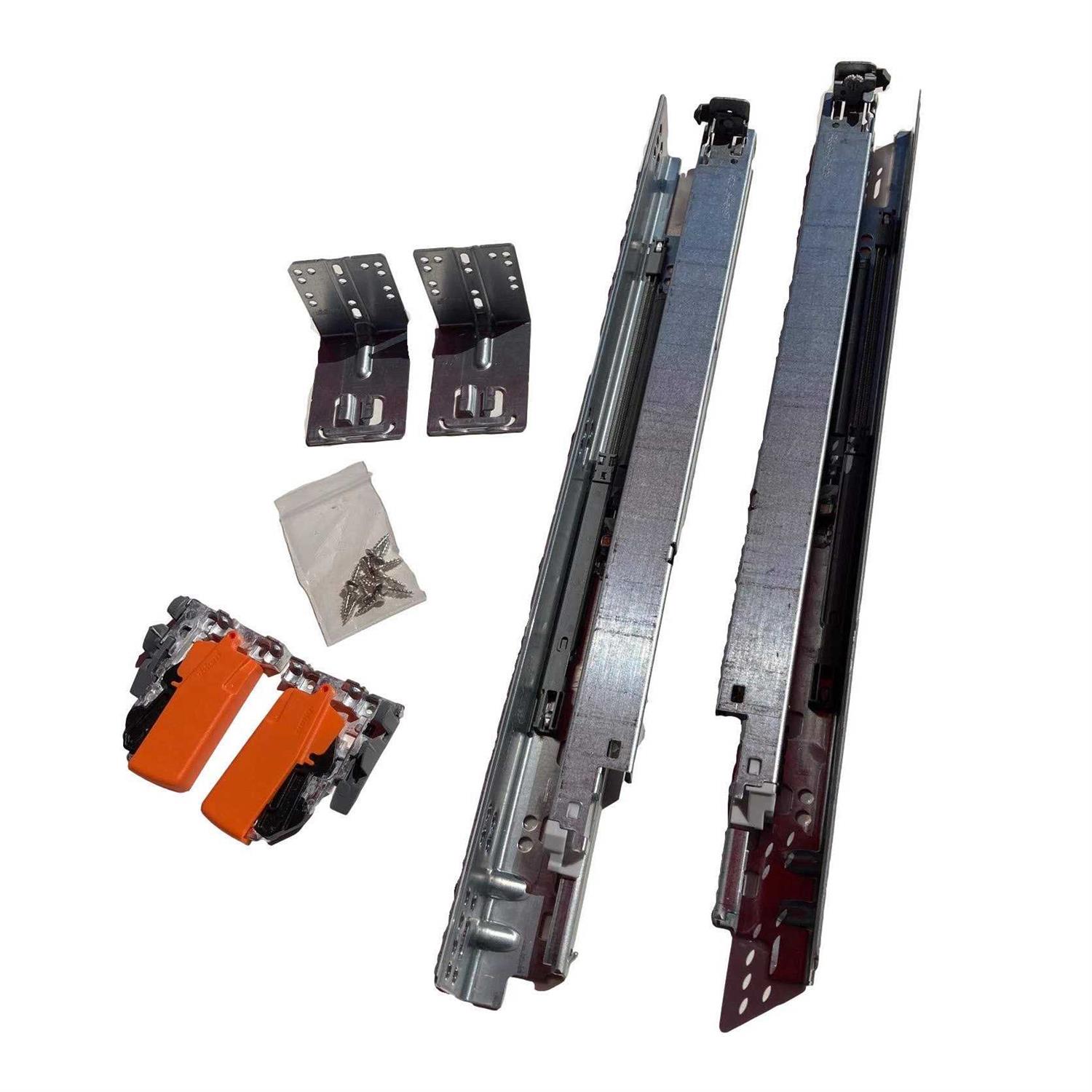 blum tandem plus blumotion drawer slides complete pair, with runners 563h, locking devices, rear mounting brackets and screws