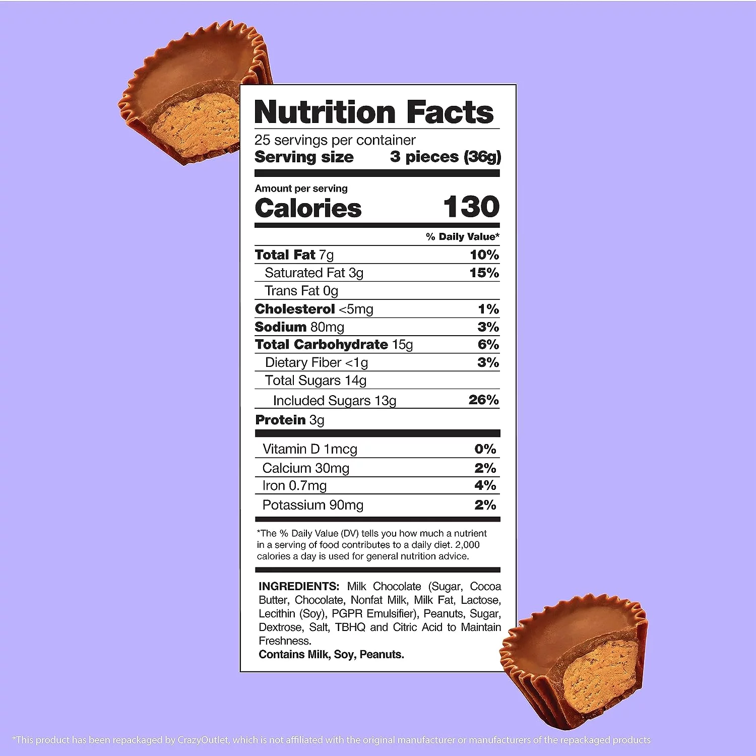 REESE'S Peanut Butter Cups Miniatures, Light Blue & Pink Candy Mix, 2 pound bag