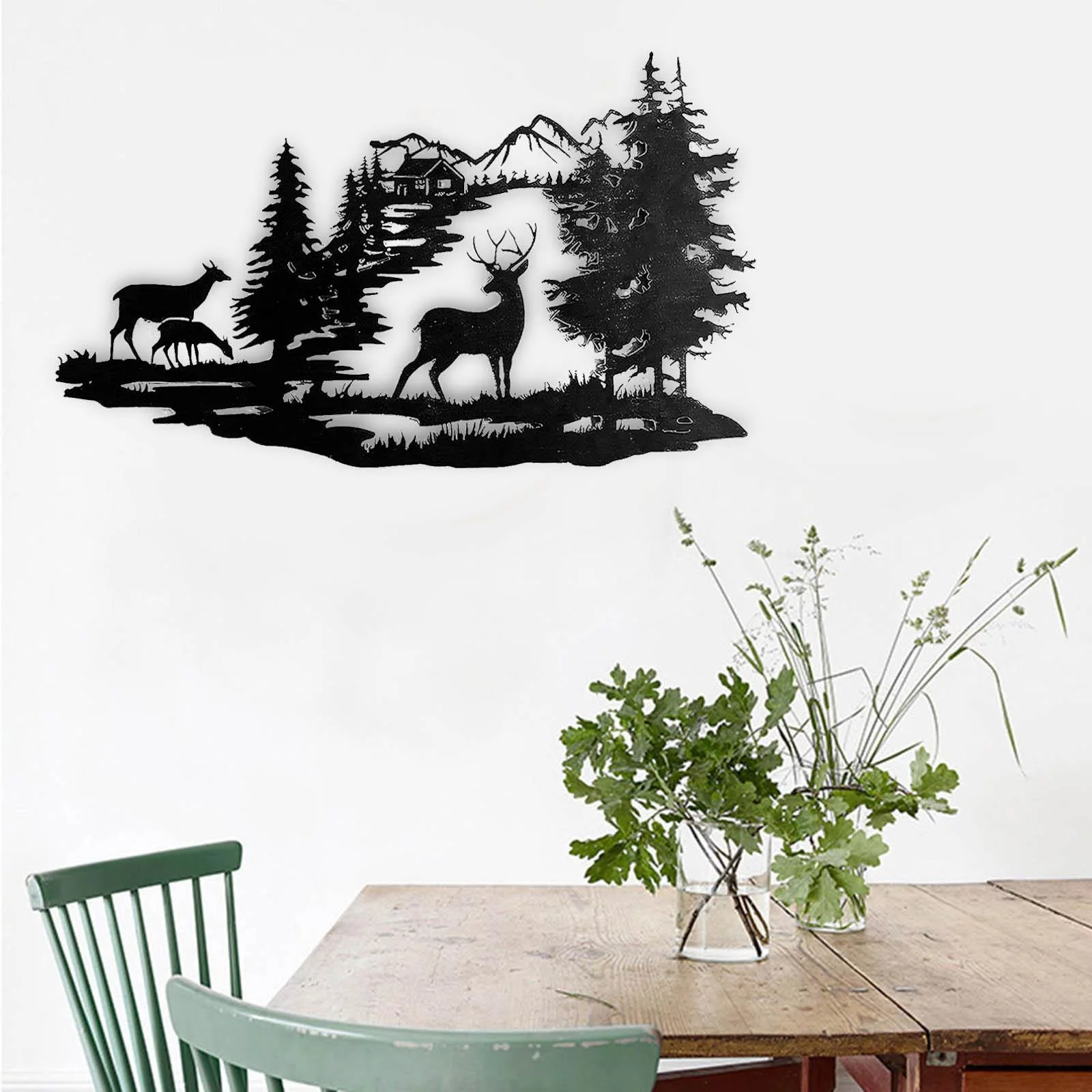 Metal Deer Wall Art Decor Deer Art Wall Decor for Festival Party Living Room