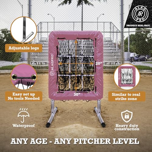 ALAGPRO® The Original 9 Hole Pitching Net with Strike Zone Pocket | Pitching Target for Baseball & Softball Pitchers