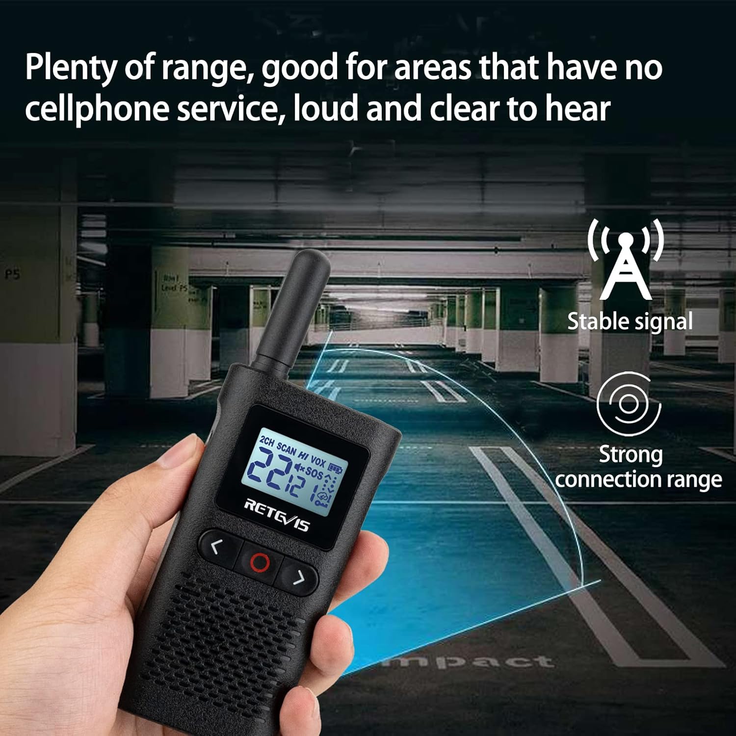 Retevis RB28 Walkie Talkies with Earpiece,Rechargeable 2 Way Radios with Large LCD Screen,1500mAh Battery USB-C Charging,Portable Two Way Radio for Adults Healthcare Business School(10 Pack)