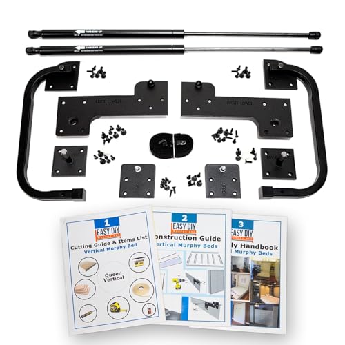 Queen Size DIY Murphy Bed Hardware Kit – Vertical Wall Bed for Space-Saving - Budget-Friendly DIY Setup -Made in USA -Hide Away Design with Murphy Bed Queen Hardware - Bed Lift Mechanism - Pull Down