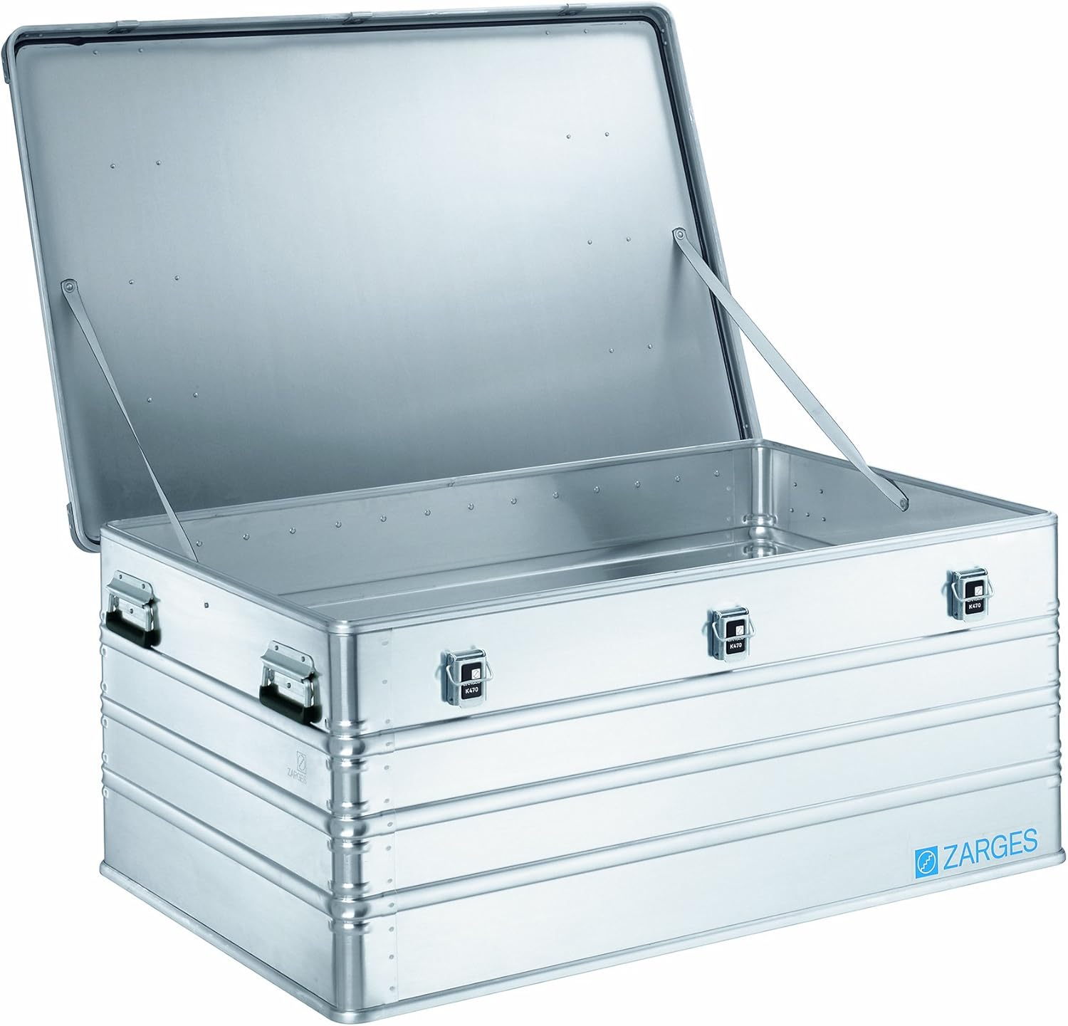 Zarges?K470 Aluminum Hard Protective Carrying Case, Portable Stackable Storage, Customizable Safe Lock Box, Dust and Water Resistant (44.1 x 28.3 x 18.9 Inches)