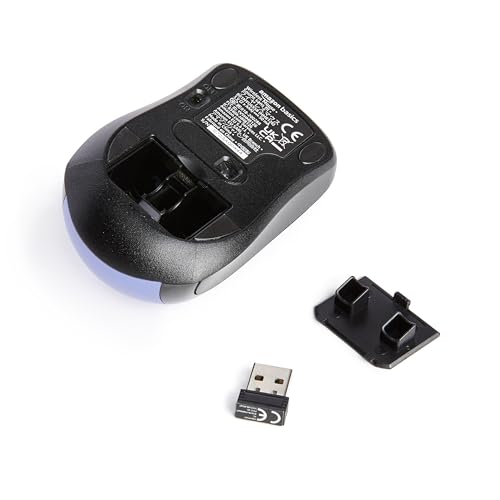 Amazon Basics 2.4 Ghz Wireless Optical Computer Mouse with USB Nano Receiver, Black