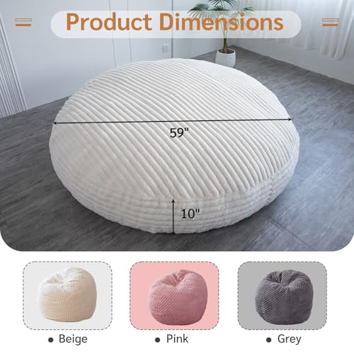 BYBYME 3 in 1 Bean Bag Chairs, Bean Bag Bed for Adults High-Density Foam Filling, Convertible Sofa Bed Faux Fur, Giant Bean Bag Chairs for Adults