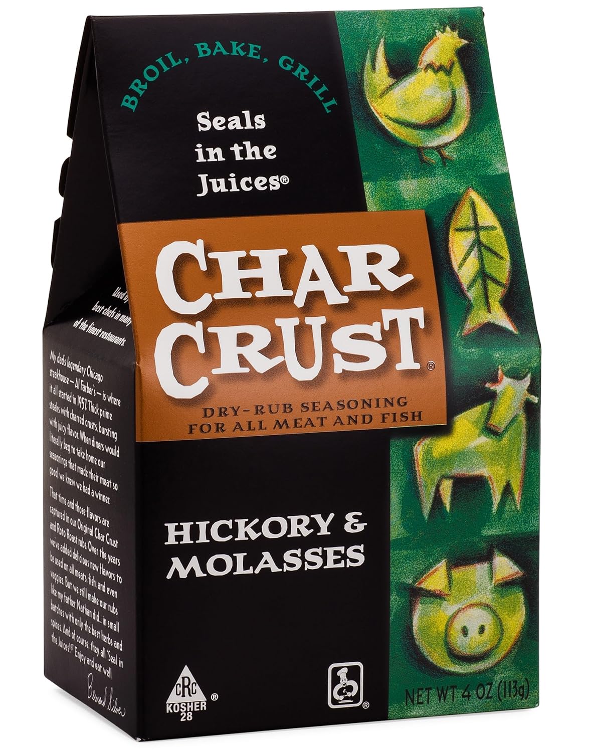 Char Crust Dry-Rub Seasoning, Hickory and Molasses, 4 Oz (Pack of 1)