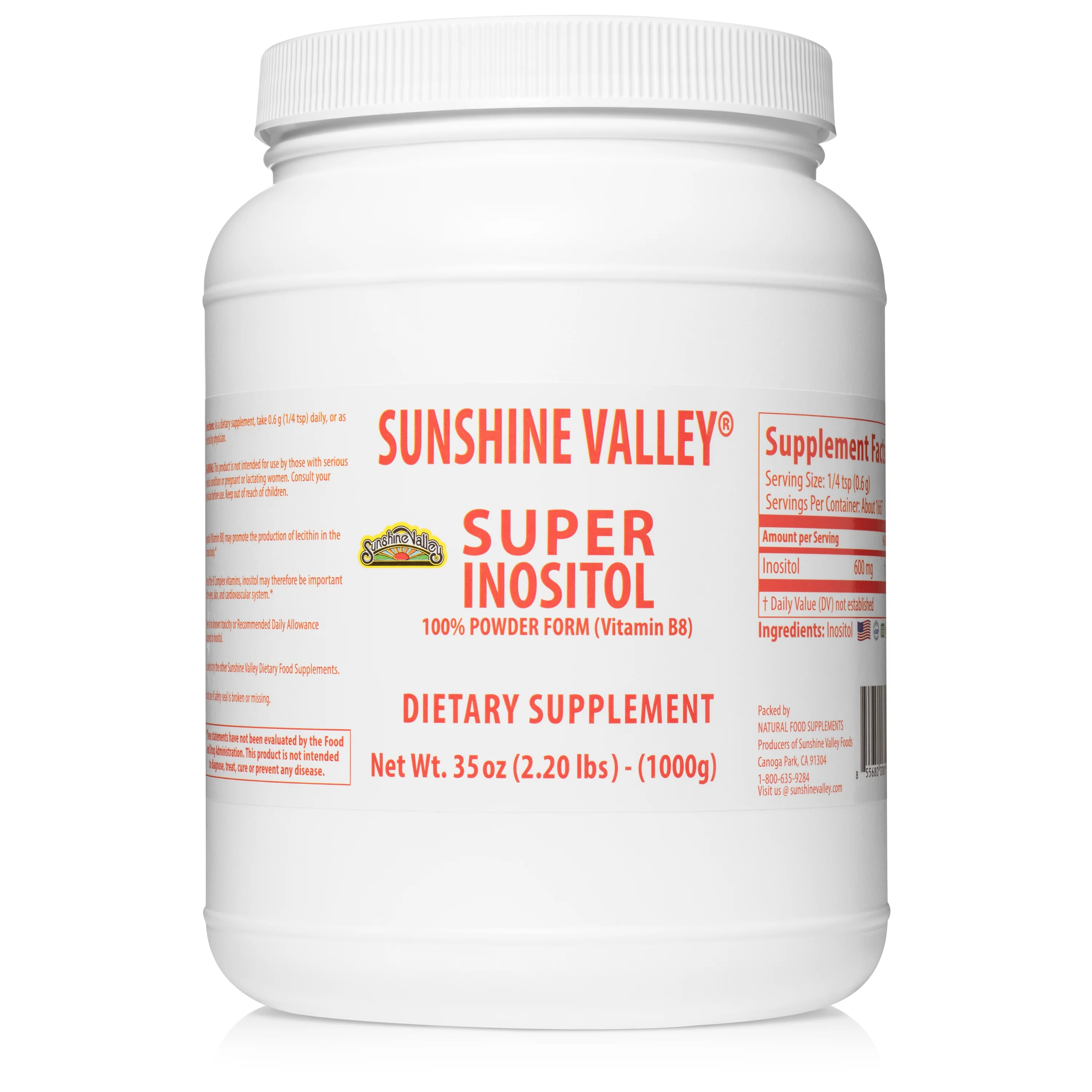 Sunshine Valley Super Inositol Supplement - Vitamin B8 Powder (35oz)
