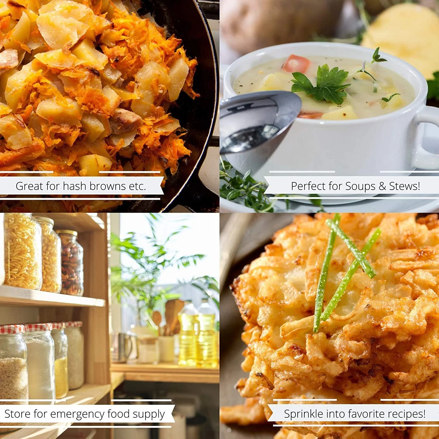 Dried Potato Dices by Its Delish, 5 lbs Bulk  Dehydrated Potatoes Dices & Flakes