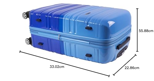 Rockland Melbourne Hardside Expandable Luggage with Spinner Wheels, 2TONEBLUE, 2 Piece (20/28)