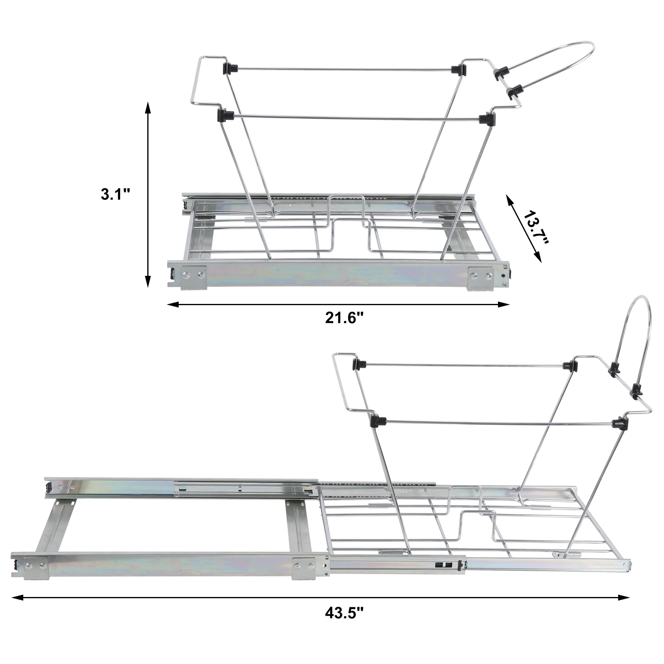 HomGarden Dual 35Qt Pullout Trash Garbage Can, 8.7Gal Capacity Under Kitchen Cabinet