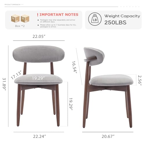 COLAMY Wooden Dining Chairs Set of 4, Modern Fabric Upholstered Dining Room Chair, Farmhouse Kitchen Chairs with Foot Pegs, Green