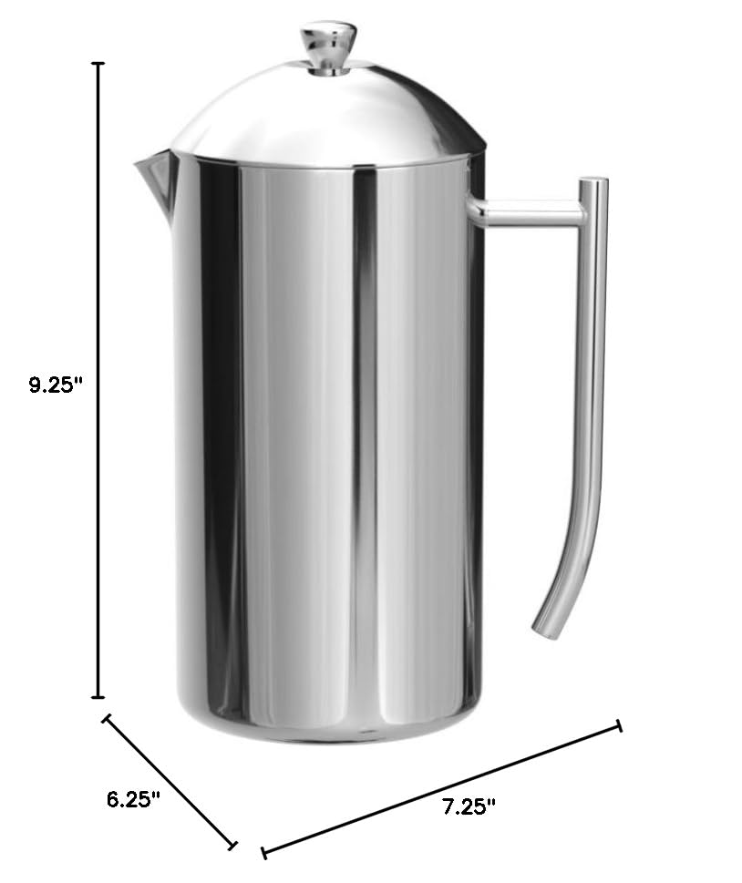 Frieling Double-Walled Stainless-Steel French Press Coffee Maker in Frustration Free Packaging, Polished, 17 Ounces