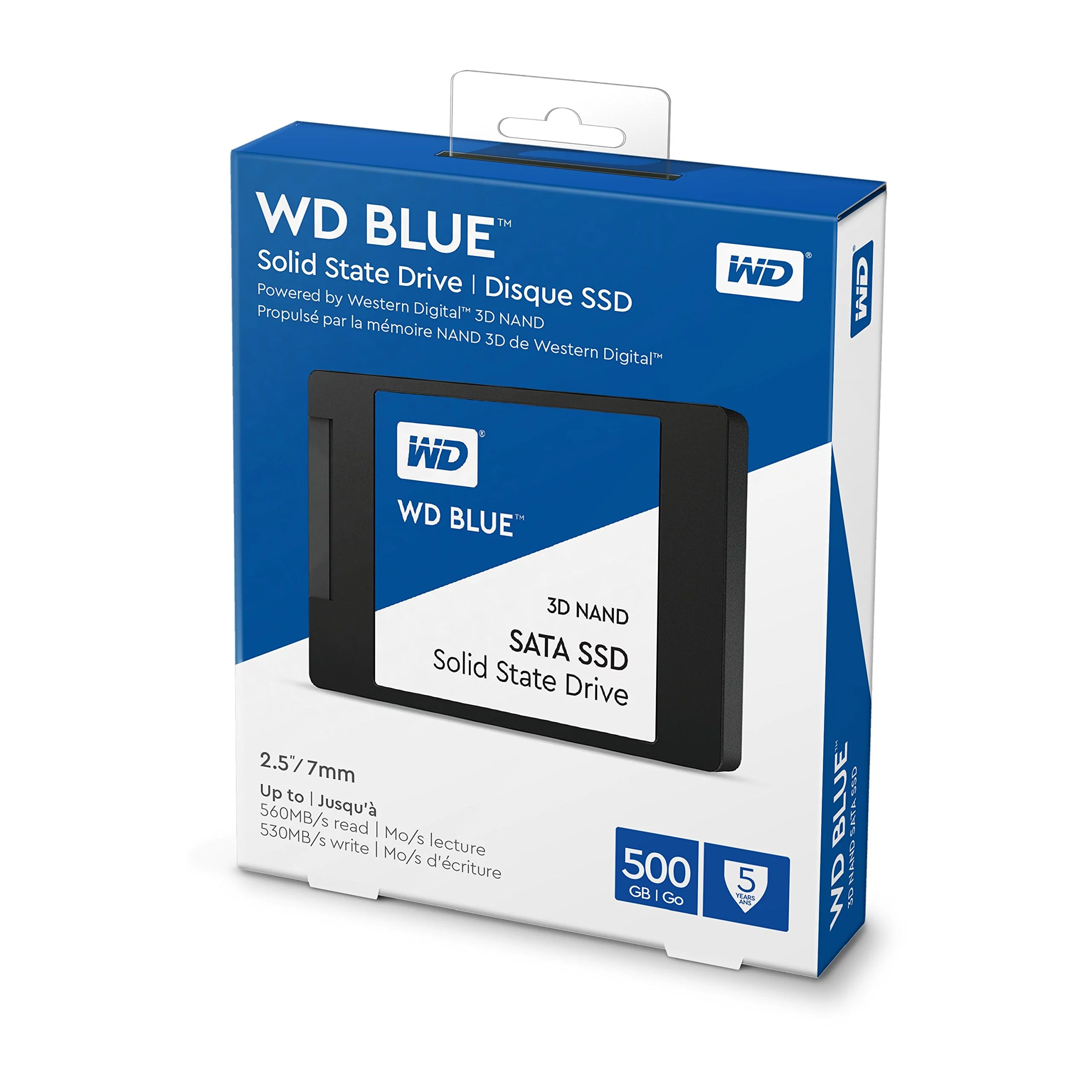 WD BLUE 3D 500GB NAND SATA 2.5” 7mm SSD - WDS500G2B0A