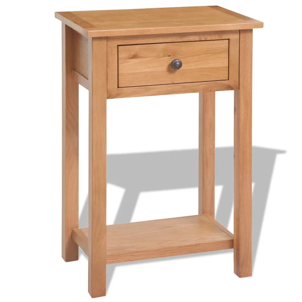 OWSOO Console Table Solid Oak Wood 19.7