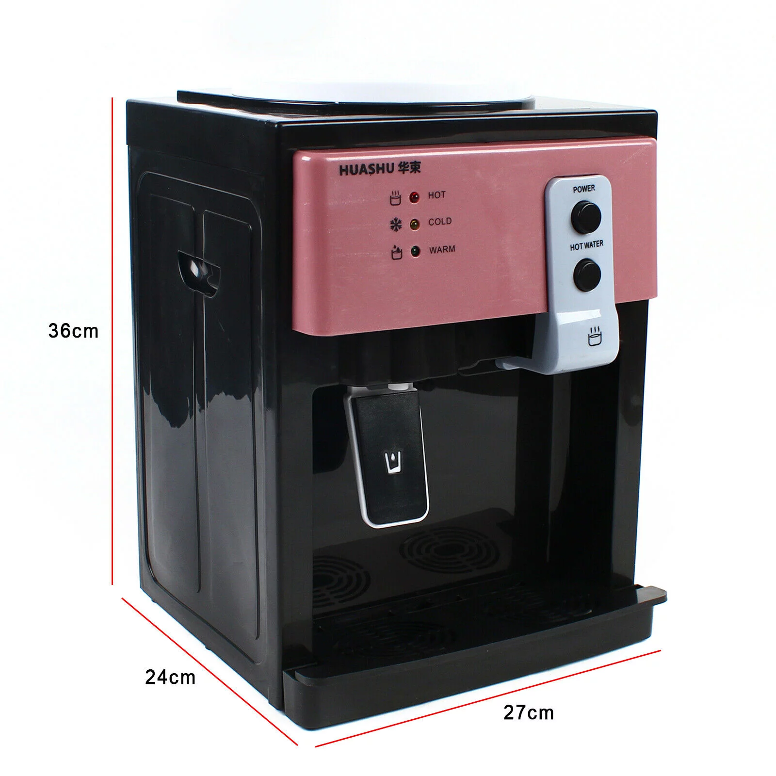 Oukaning Electric Water Dispenser Desktop Electric Hot And Cold Home Office Use 110V (Pink + Black)