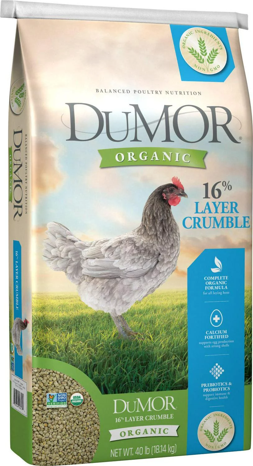 DuMOR Organic 16% Egg Layer Crumbles, 40 lb.