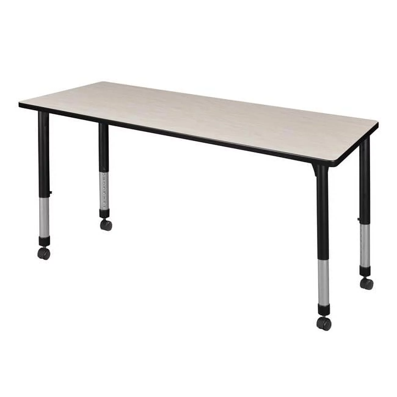 60 x 30 in. Kee Height Adjustable Mobile Classroom Table, Maple