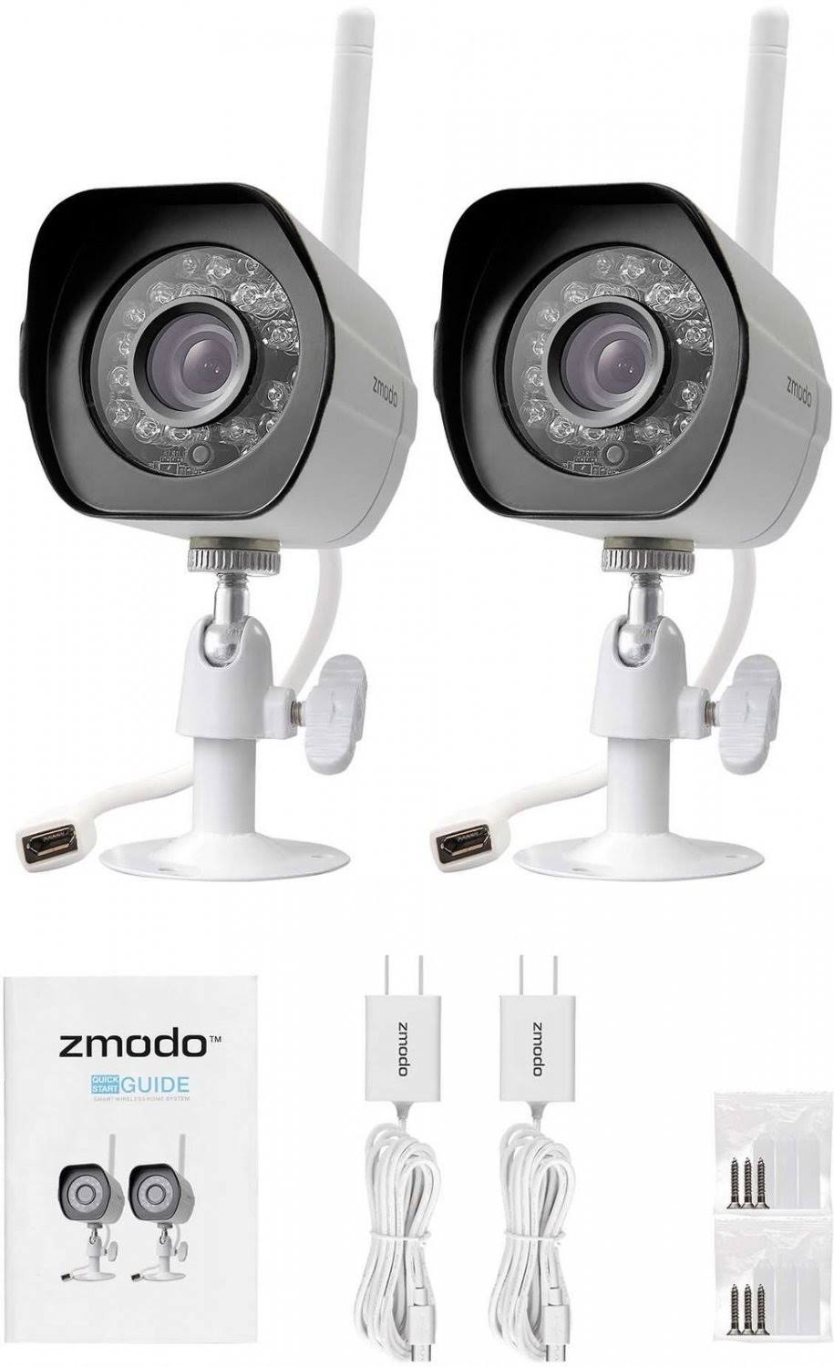 Zmodo 720p HD Outdoor Home Wifi Security Surveillance Video Cameras System - 2 pack