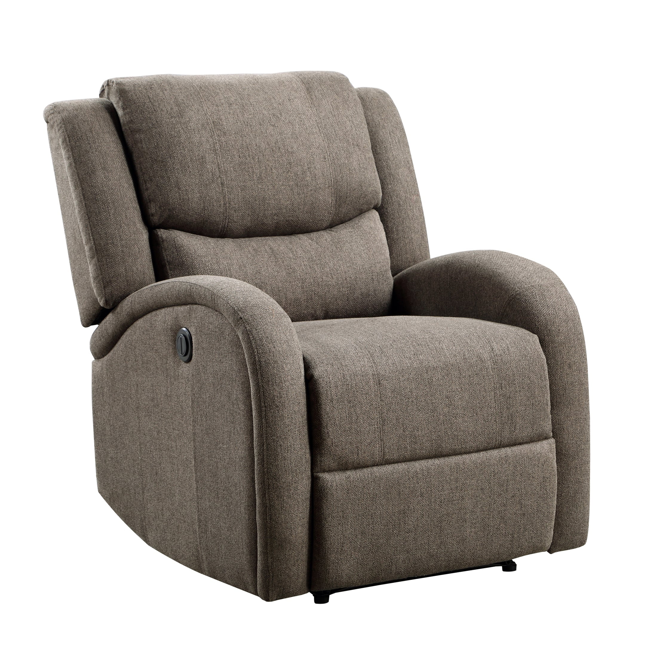 OakvillePark Talbot Chenille Fabric Upholstered Power Reclining Chair, Brown