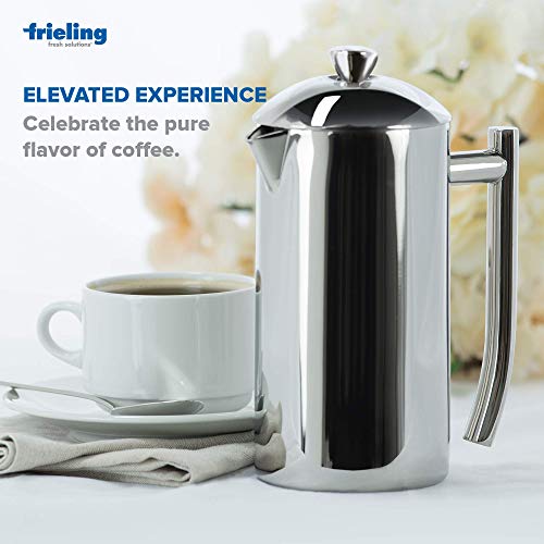 Frieling Double-Walled Stainless-Steel French Press Coffee Maker in Frustration Free Packaging, Polished, 17 Ounces