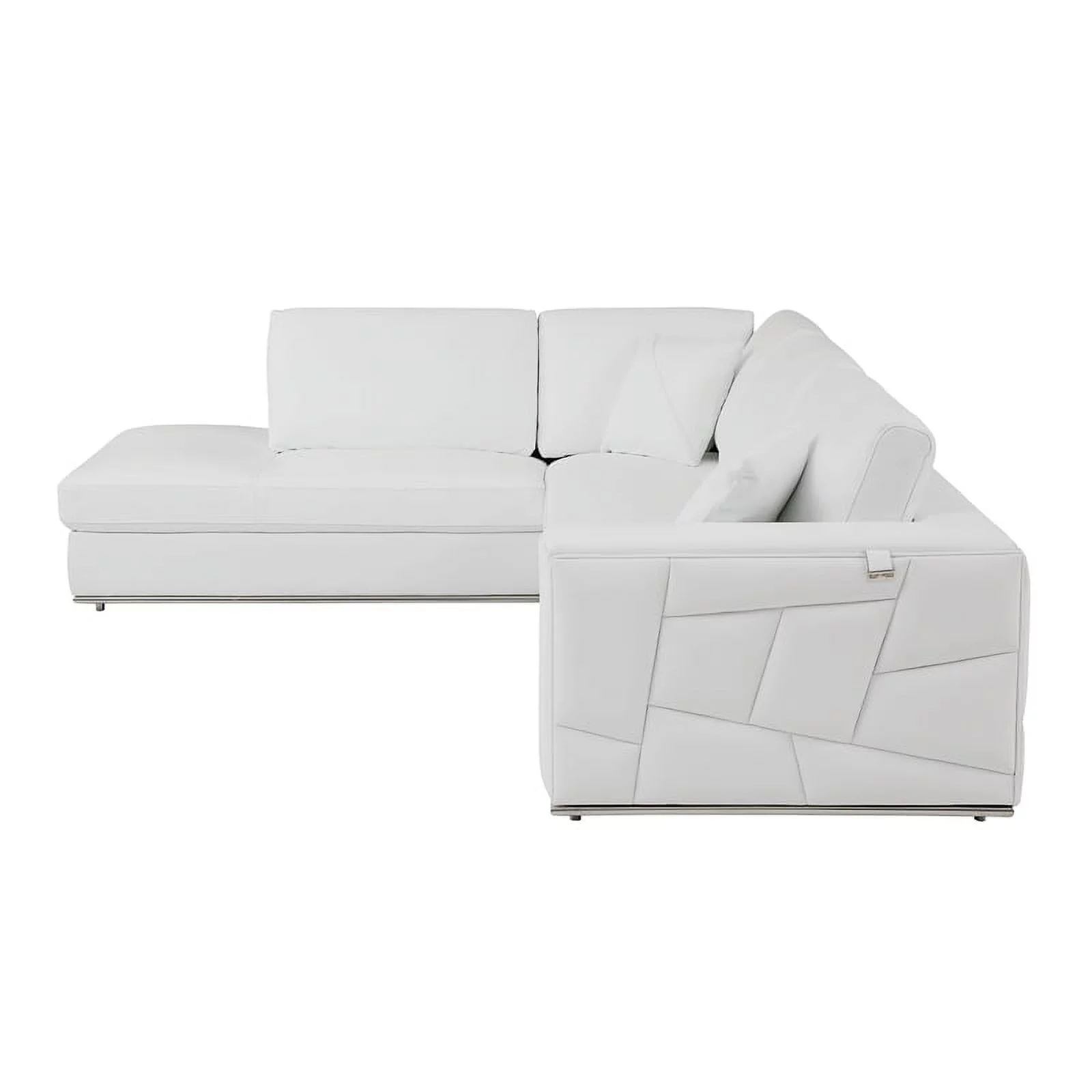 Titan Furnishings Transitional Italian Top Grain Leather Sectional White