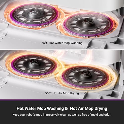 Eureka J15 Pro Ultra Robot Vacuum and Mop with Self Emptying Base, 16,200 Pa Suction, Flex-Arm Design Mop, Auto Mop Hot Water Washing & Hot Air Drying, Anti-Tangle, AI Obstacle Avoidance, Black